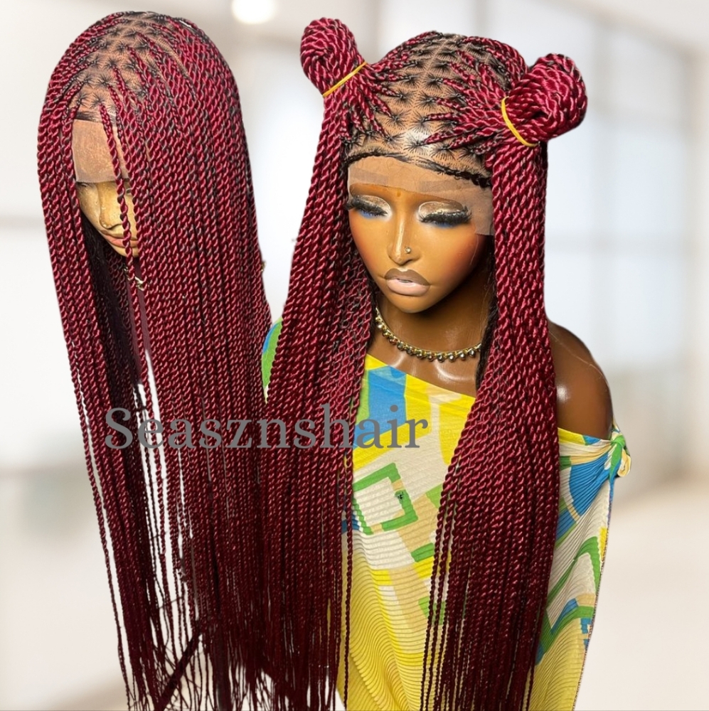 38" Red Twist Synthetic Braided Hair Extensions